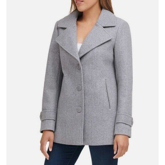 NWT MARC NEW YORK/ANDREW MARC 3 BUTTON PEACOAT LT GRAY XXL - Picture 2 of 4